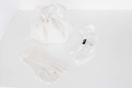 satin gloves for brideの写真素材
