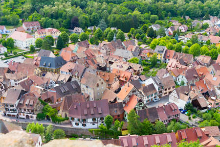 Village of Kaysersberg in Alsace, Franceの写真素材