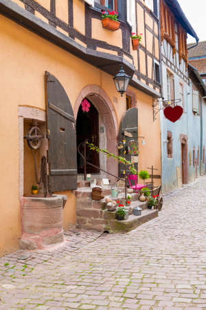 Architecture of Riquewihr in Alsace France May 18, 2015のeditorial素材