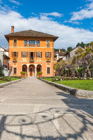 Orta San Giulio, Lake Orta, Villa Bossi municipal building,Piedmont, Italyのeditorial素材