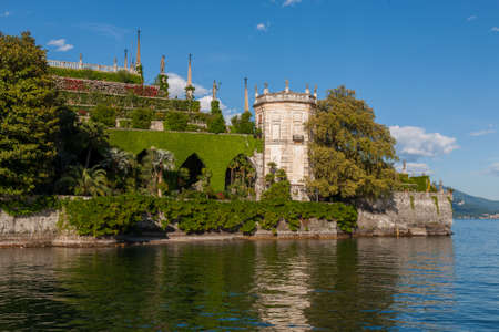 Landscape with Island Bella, on Maggiore lake, Stresa, Italyのeditorial素材
