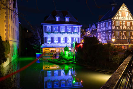 traditional french houses in Petite Venise, Colmar, France, Europeのeditorial素材