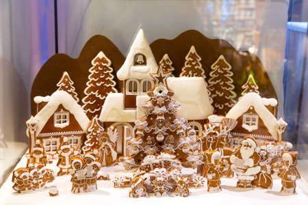 Homemade Christmas Gingerbread Houseの写真素材