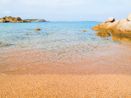 Beautiful view of Monti di Rena beach on Arcipelago the Maddalena National Park, Sardinia italyの写真素材