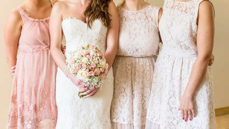 beautiful bouquet of white roses for wedding day