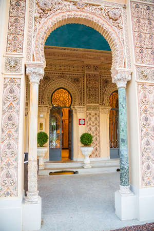 Lake Orta, Piedmont Italy 19 July 2016. Exclusive Hotel Villa Crespi at Orta San Giulio.のeditorial素材