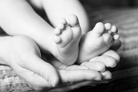 portrait baby feetの写真素材