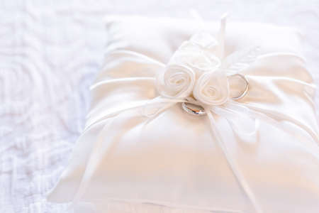 Small pillow for ringsの写真素材