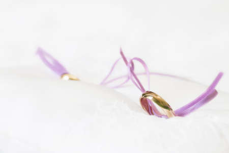 Small pillow for ringsの写真素材
