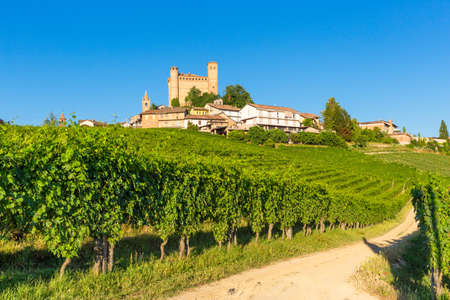 Serralunga d'Alba castle,in Piedmont,  north Italy