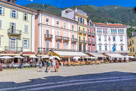 Locarno, Canton Ticino, Switzerland, 05 september 2017. View of Locarno city center, in canton Ticino district , Switzerlandのeditorial素材