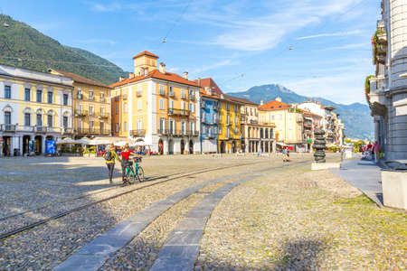 Locarno, Canton Ticino, Switzerland, 05 september 2017. View of Locarno city center, in canton Ticino district , Switzerlandのeditorial素材