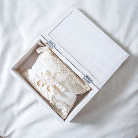 Small pillow for ringsの写真素材