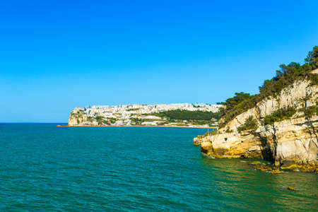 View of Peschici, the beautiful town in the Apulia south of Italyの写真素材