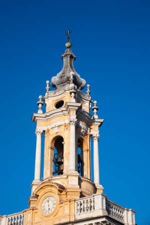 The baroque Basilica di Superga church on the Turin hill, Italyの写真素材