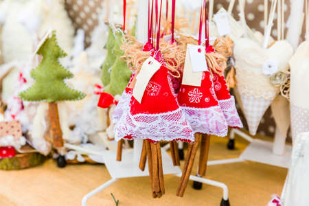 Colorful decorations on the Christmas market in Strasbourgの写真素材