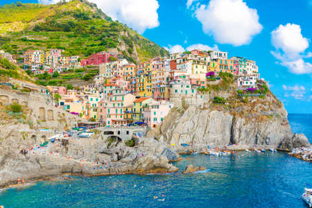 Scenic view of Vernazza, Cinque Terre, Italyの写真素材