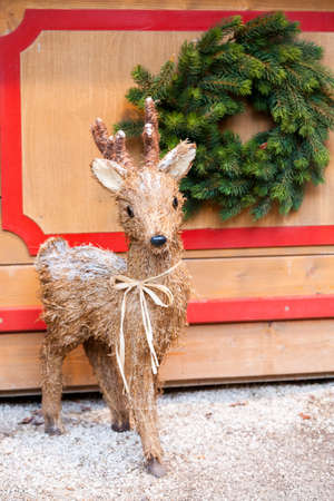 Colorful decorations on the Christmas market in Strasbourg, Alsace, France.の写真素材