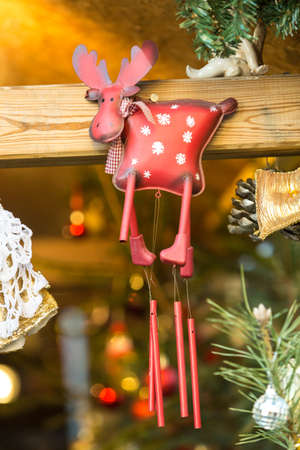 Colorful decorations on the Christmas market in Strasbourgの写真素材