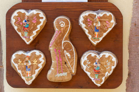 Many Christmas gingerbread in Alsace, France.の写真素材