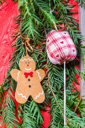 Colorful decorations on the Christmas market in Alsace