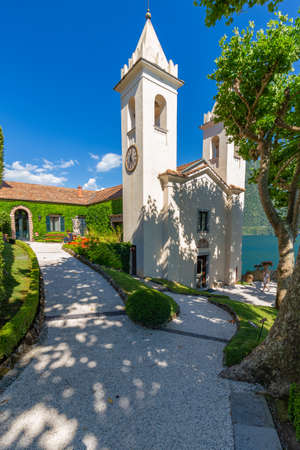 17 July 2019, Villa del Balbianello, Lake Como, Lombardy, Italy.のeditorial素材