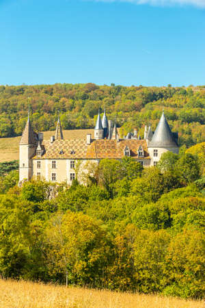 15 September 2019. The historic Ch?teau de la Rochepot in Burgundy, France.のeditorial素材