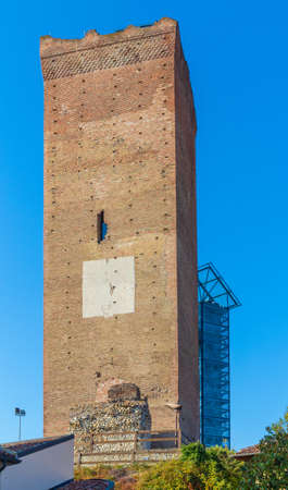 12 October 2019. View of Barbaresco tower, Piedmont region, Italyのeditorial素材