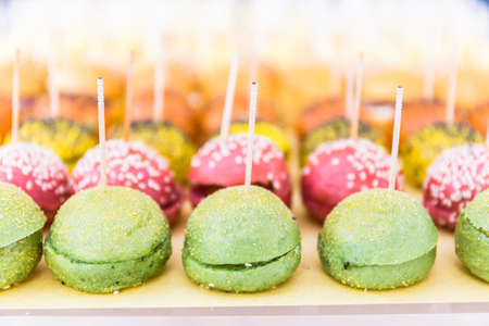 small hamburger, assortment appetizers and finger food
