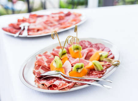 meat assortment appetizers and finger foodの写真素材