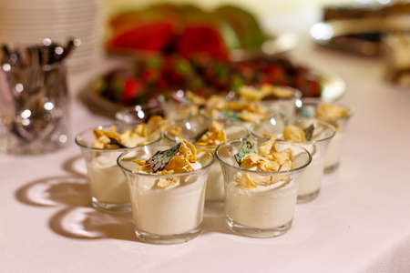 Delicious mini desserts and mini cakesの写真素材