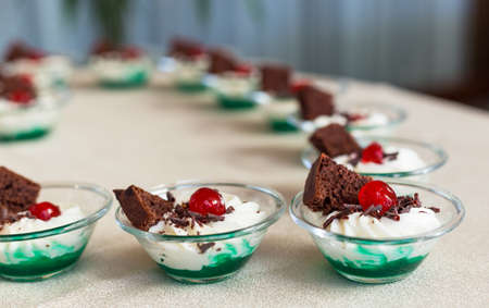 Delicious mini desserts and mini cakesの写真素材