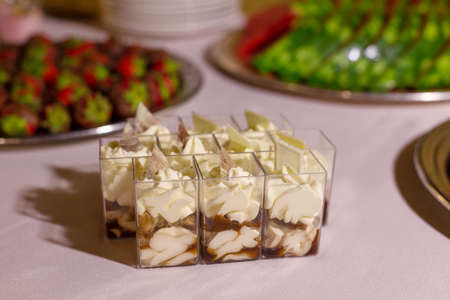 Delicious mini desserts and mini cakesの写真素材