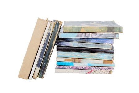 Piled vintage worn out books