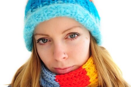 youn woman in winter outfitの写真素材