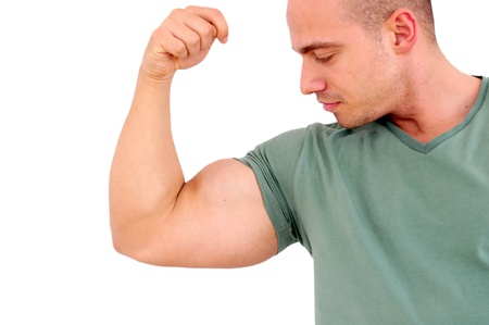 young caucasian man with muscles の写真素材