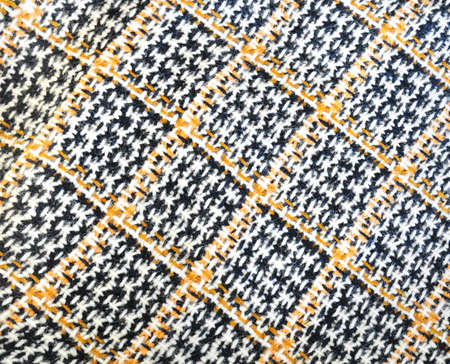 Black, white and brown wool  plaid clothの写真素材