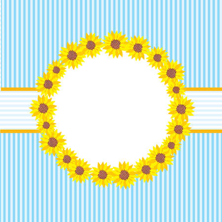 menu template or greeting card with sunflowersのイラスト素材