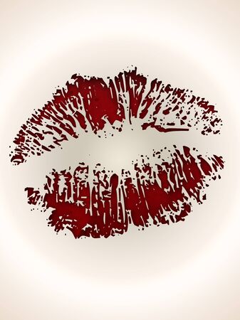 Lipstick kiss shape on light backgroundの写真素材