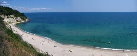 Beach panorama from highの写真素材