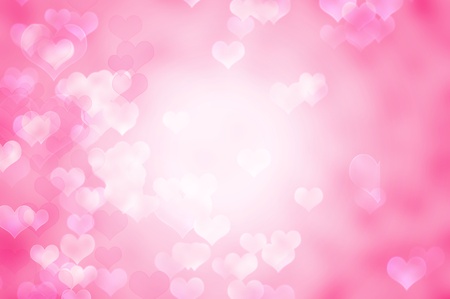 Beautiful abstract pink romantic background with heartsの写真素材
