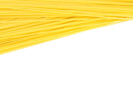 Closeup of spaghetti on white backgroundの写真素材
