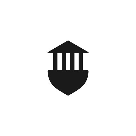Shield bank logo. Combine logo design. finance symbol.のイラスト素材