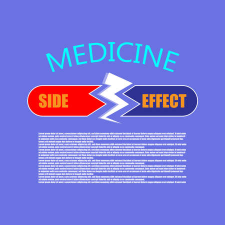 Medicine side effect flat icon. Pill prospectus design. logo design elementのイラスト素材