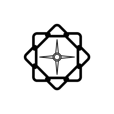 Compass line icon. Simple style camping travel poster background symbol. Design element. T-shirt printing. Vector for sticker.のイラスト素材