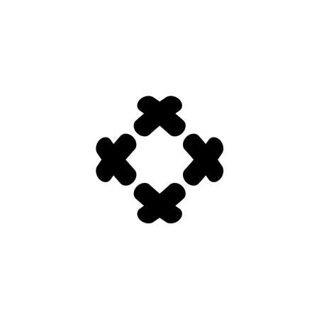 Christian cross line icon. Simple style christian religion poster background symbol.  Design element. T-shirt printing. Vector for sticker.のイラスト素材