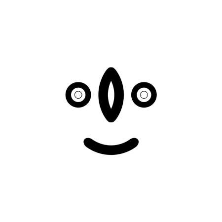 Robot character icon. Simple style artificial intelligence poster background symbol. Artificial intelligence company   design element. Robot character t-shirt printing.のイラスト素材