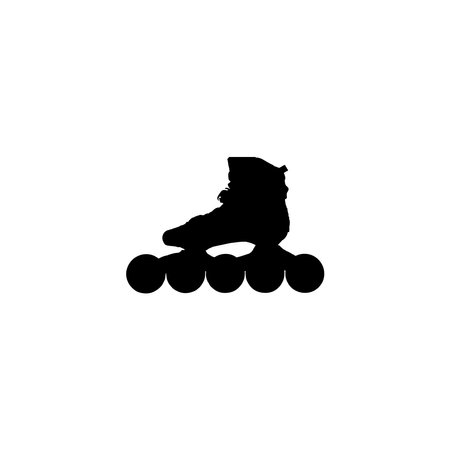 Roller skates icon. Simple style roller skate big sale poster background symbol. Roller skate brand logo design element. Roller skate t-shirt printing. vector for stickers.のイラスト素材