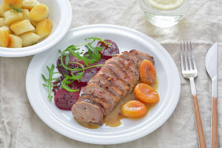 Roasted Duck Breast with beetrootの写真素材