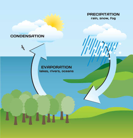 The natural circle of water on the planet earthのイラスト素材